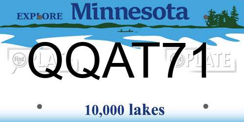 QQAT71 Minnesota License Plate