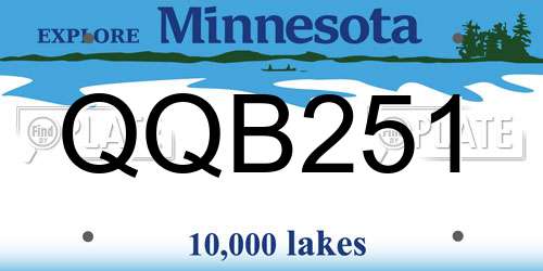 QQB251 Minnesota License Plate