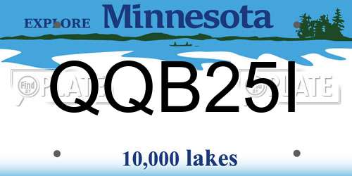 QQB25I Minnesota License Plate