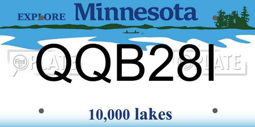 QQB28I Minnesota License Plate