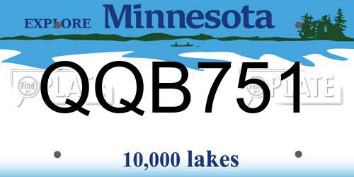 QQB751 Minnesota License Plate