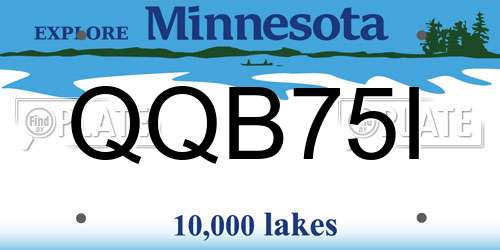 QQB75I Minnesota License Plate