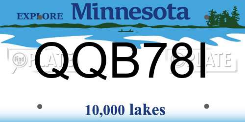 QQB78I Minnesota License Plate