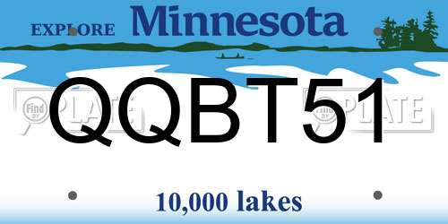 QQBT51 Minnesota License Plate