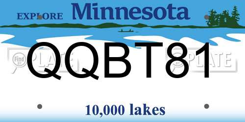 QQBT81 Minnesota License Plate