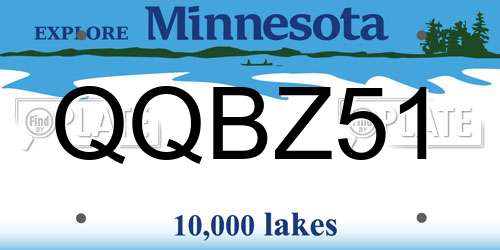 QQBZ51 Minnesota License Plate