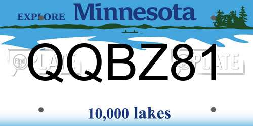 QQBZ81 Minnesota License Plate