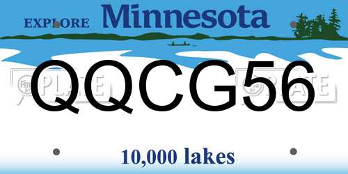 QQCG56 Minnesota License Plate