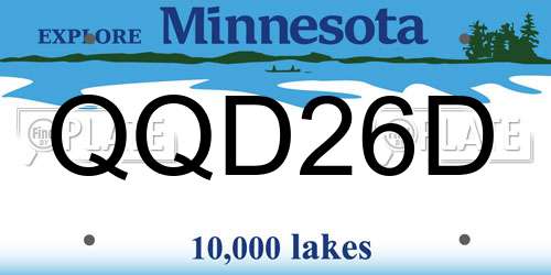QQD26D Minnesota License Plate