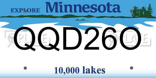 QQD26O Minnesota License Plate
