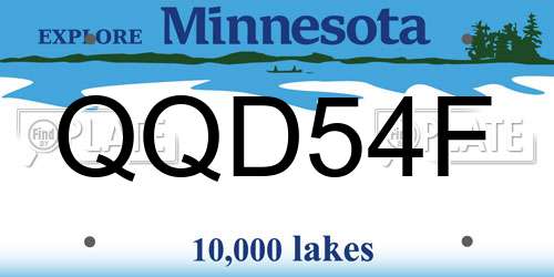 QQD54F Minnesota License Plate