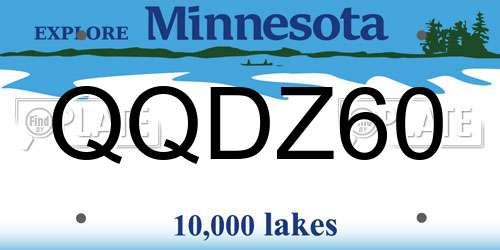 QQDZ60 Minnesota License Plate