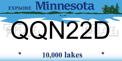 QQN22D Minnesota License Plate