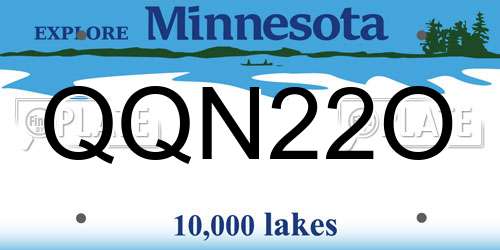 QQN22O Minnesota License Plate