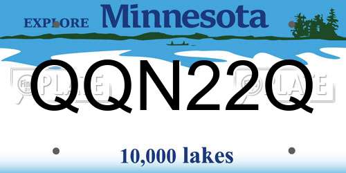 QQN22Q Minnesota License Plate
