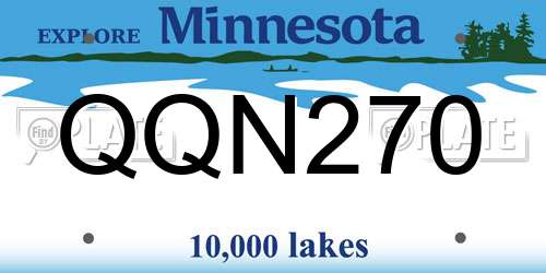 QQN270 Minnesota License Plate