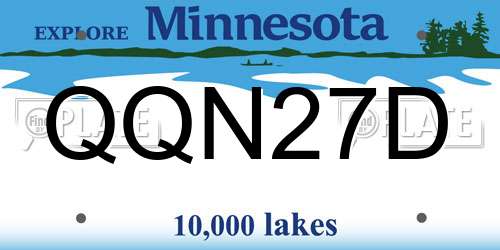 QQN27D Minnesota License Plate