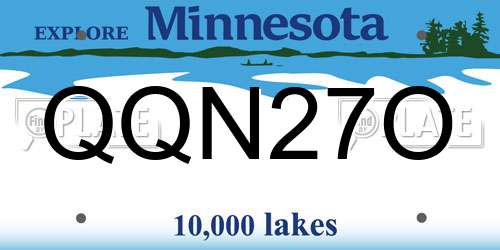 QQN27O Minnesota License Plate