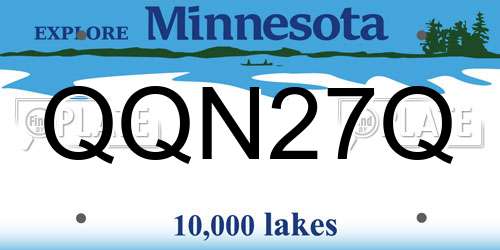 QQN27Q Minnesota License Plate