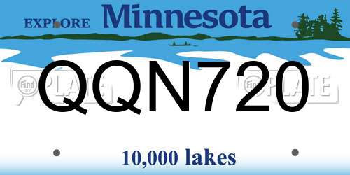 QQN720 Minnesota License Plate