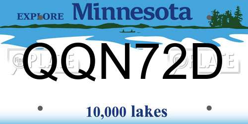 QQN72D Minnesota License Plate