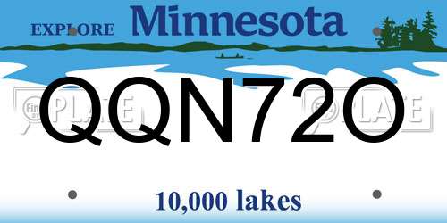 QQN72O Minnesota License Plate