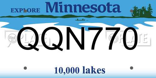 QQN770 Minnesota License Plate
