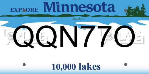QQN77O Minnesota License Plate