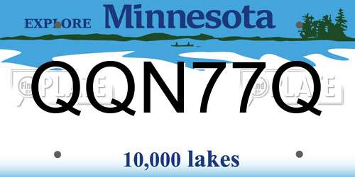 QQN77Q Minnesota License Plate