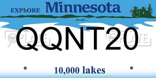 QQNT20 Minnesota License Plate