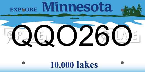 QQO26O Minnesota License Plate