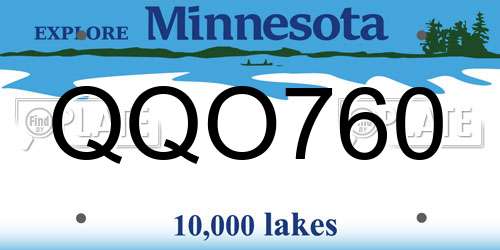 QQO760 Minnesota License Plate