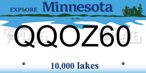 QQOZ60 Minnesota License Plate