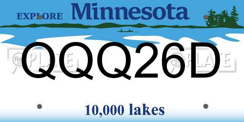QQQ26D Minnesota License Plate