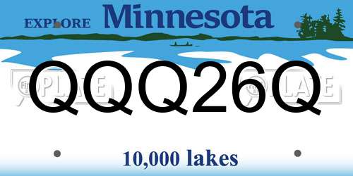 QQQ26Q Minnesota License Plate