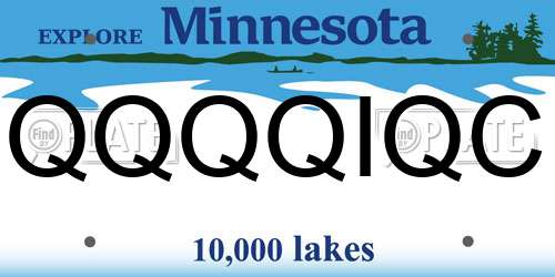QQQQIQC Minnesota License Plate