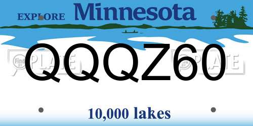 QQQZ60 Minnesota License Plate