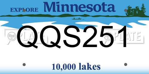 QQS251 Minnesota License Plate