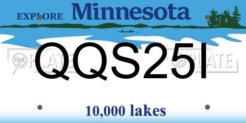 QQS25I Minnesota License Plate