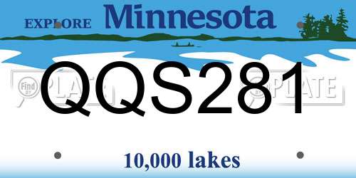 QQS281 Minnesota License Plate
