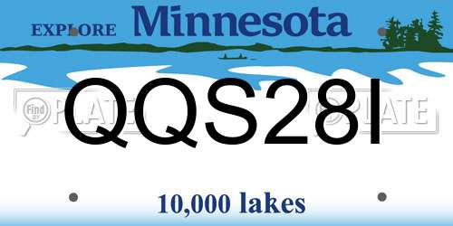 QQS28I Minnesota License Plate
