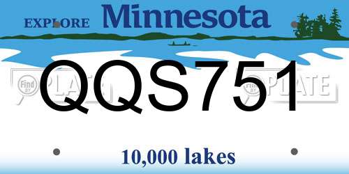 QQS751 Minnesota License Plate
