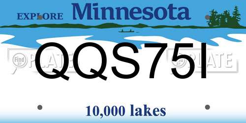 QQS75I Minnesota License Plate