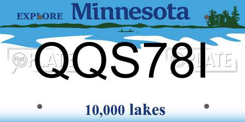 QQS78I Minnesota License Plate