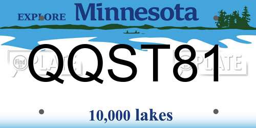 QQST81 Minnesota License Plate