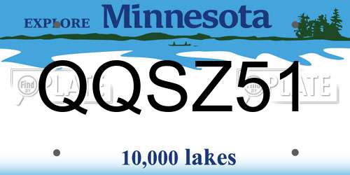 QQSZ51 Minnesota License Plate