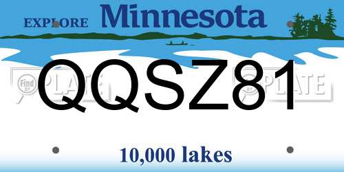 QQSZ81 Minnesota License Plate