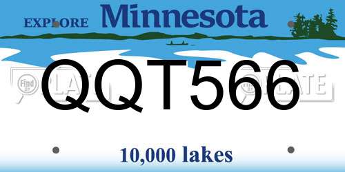 QQT566 Minnesota License Plate