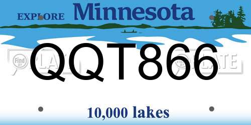 QQT866 Minnesota License Plate