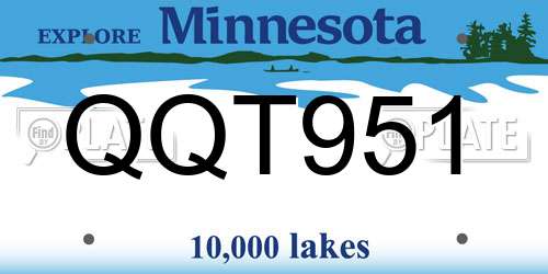 QQT951 Minnesota License Plate